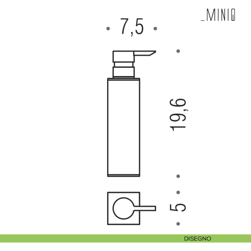 Spandisapone d'appoggio Colombo Design serie MiniQ disegno