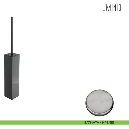 Porta scopino d'appoggio Colombo Design serie MiniQ Zirconium stainless-steel HPS/SS