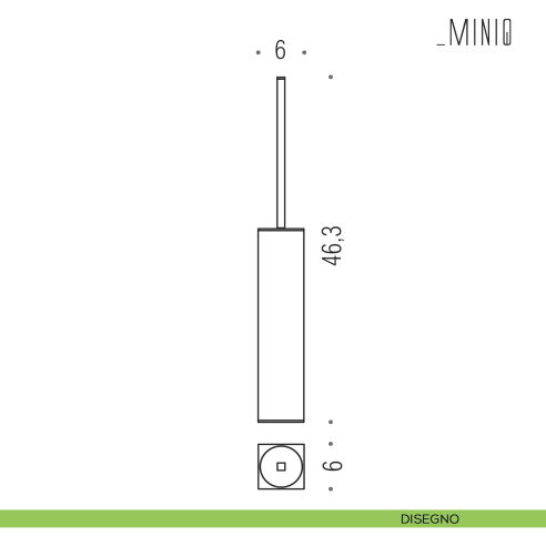 Porta scopino d'appoggio Colombo Design serie MiniQ disegno