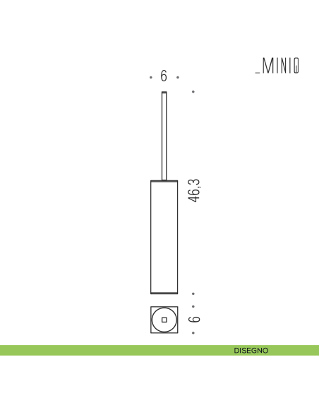 Porta scopino d'appoggio Colombo Design serie MiniQ disegno