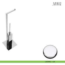 Piantana con porta rotolo e porta scopino Colombo Design serie MiniQ 2