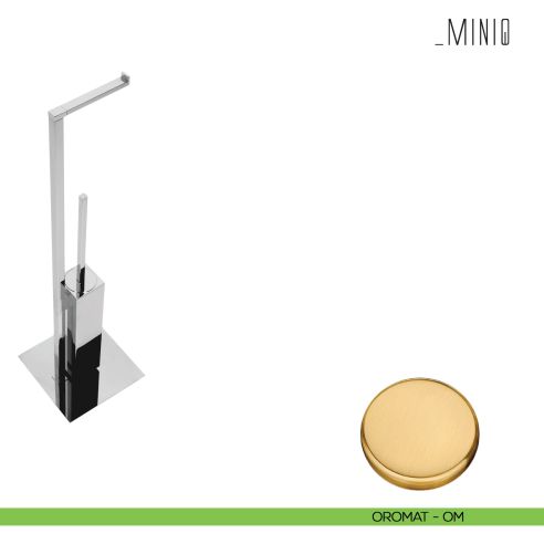 Piantana con porta rotolo e porta scopino Colombo Design serie MiniQ oromat