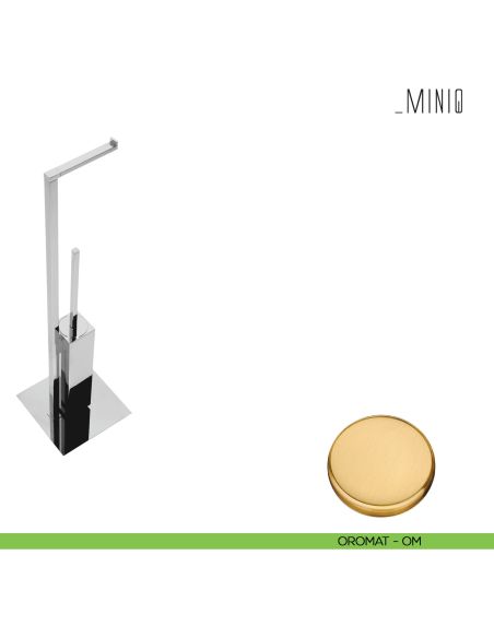 Piantana con porta rotolo e porta scopino Colombo Design serie MiniQ oromat