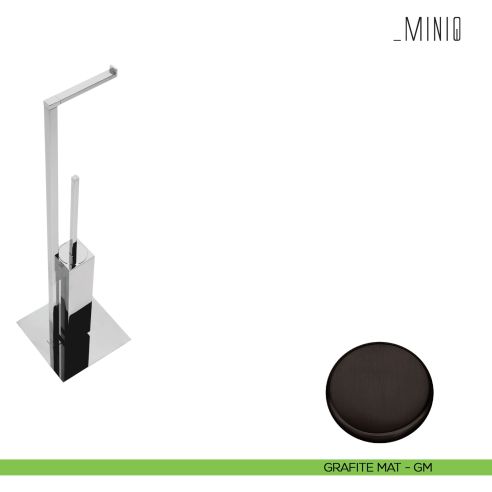 Piantana con porta rotolo e porta scopino Colombo Design serie MiniQ grafite mat