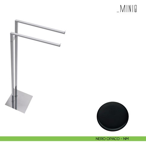 Piantana con due porta salvietta Colombo Design serie MiniQ neromat