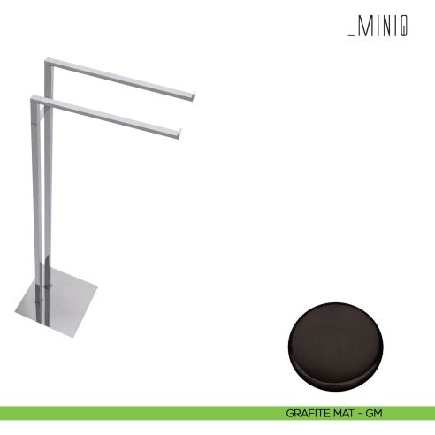 Piantana con due porta salvietta Colombo Design serie MiniQ grafite mat