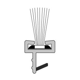 Guarnizione con spazzolino per porta scorrevole in legno altezza 10 mm nero Roverplastik A 219