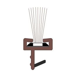 Spazzolino parapolvere per porta scorrevole in legno altezza 10 mm marrone Roverplastik A 219