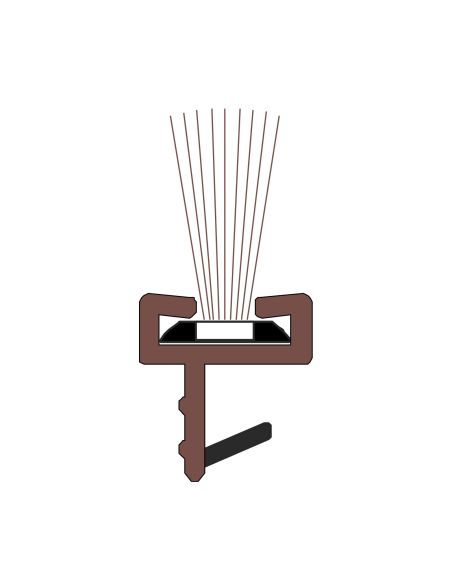 Spazzolino parapolvere per porta scorrevole in legno altezza 10 mm marrone Roverplastik A 219