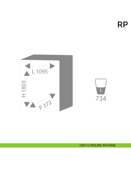 Cassaforte professionale a mobile Bordogna RP 70 Z - dimensioni interne