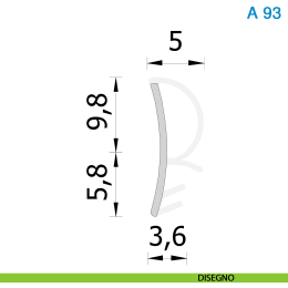Guarnizione per porta in legno Roverplastik A 93 K bianca battuta 10 mm confezione 40 metri 2