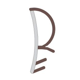 Guarnizione per porta in legno Roverplastik A 93 K marrone battuta 10 mm scatola 440 metri