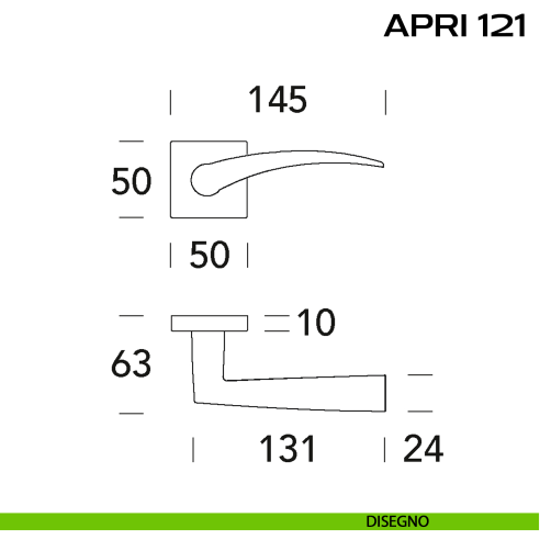 Maniglia per porta Apri 121 Reguitti disegno