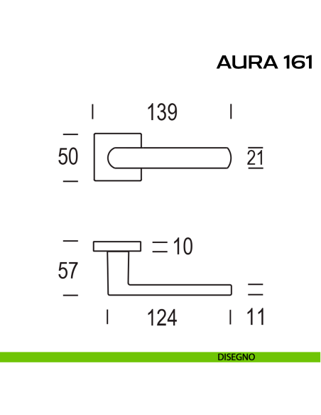 Maniglia per porta Aura 161 Reguitti disegno