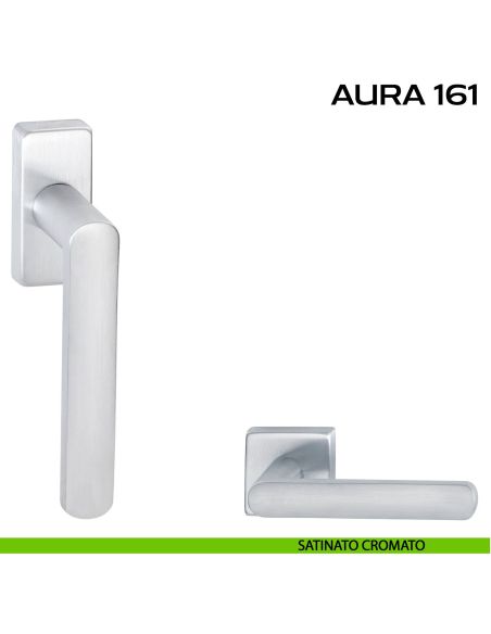 Maniglia per finestra martellina DK Aura 161 Reguitti Satinato cromato