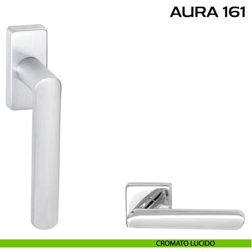Maniglia per finestra martellina DK Aura 161 Reguitti Cromato lucido