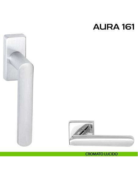 Maniglia per finestra martellina DK Aura 161 Reguitti Cromato lucido