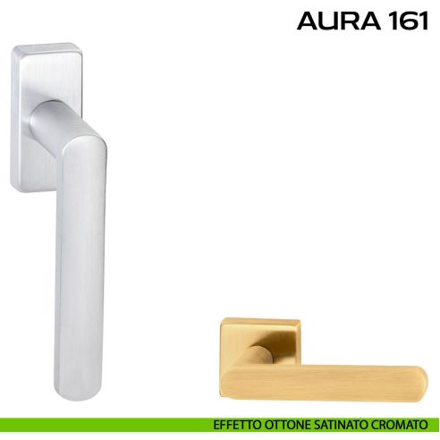 Maniglia per finestra martellina DK Aura 161 Reguitti Effetto ottone satinato opaco