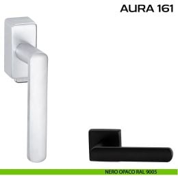 Maniglia per finestra DK con pulsante su placca Aura 161 Reguitti 2