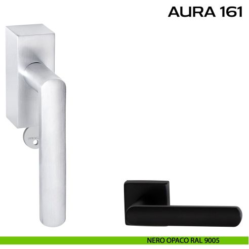 Maniglia per finestra DK con chiave e rosetta Aura 161 Reguitti nero