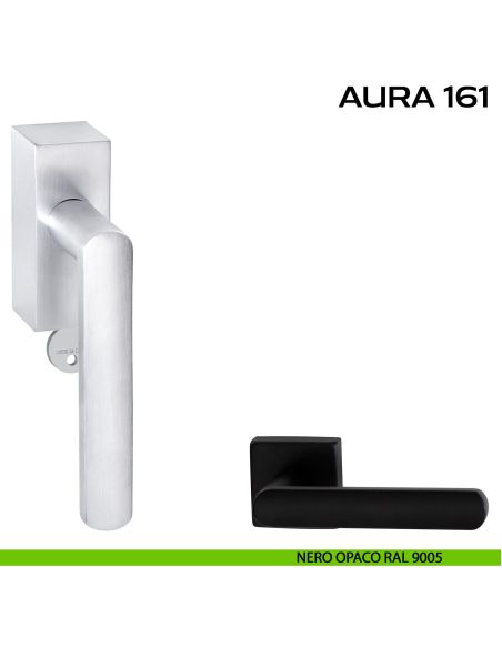 Maniglia per finestra DK con chiave e rosetta Aura 161 Reguitti nero