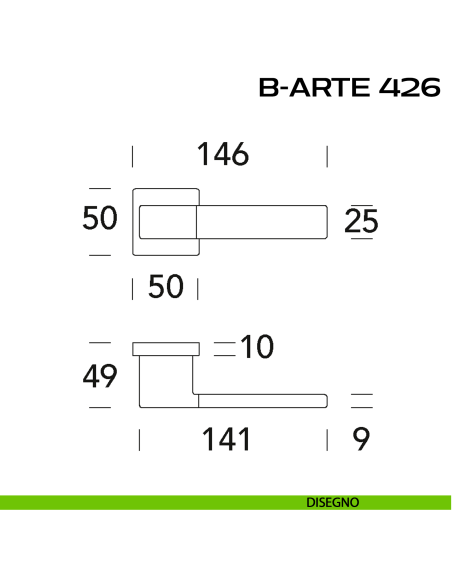 Maniglia per porta B-Arte 426 Reguitti disegno