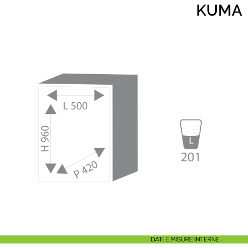 Cassaforte professionale a mobile Bordogna Kuma 200 - dimensioni interne