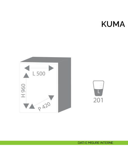 Cassaforte professionale a mobile Bordogna Kuma 200 - dimensioni interne