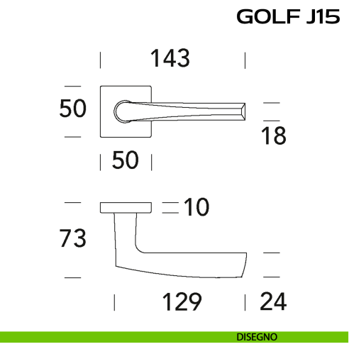 Maniglia per porta Golf J15 Reguitti disegno