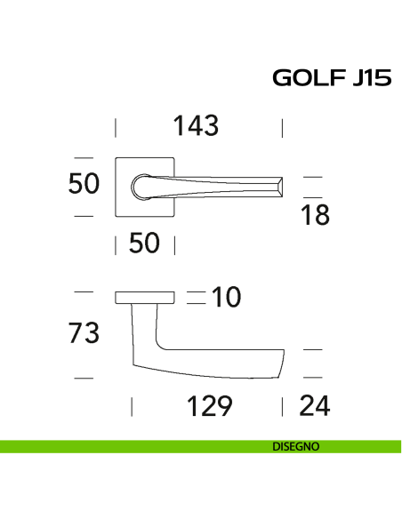 Maniglia per porta Golf J15 Reguitti disegno
