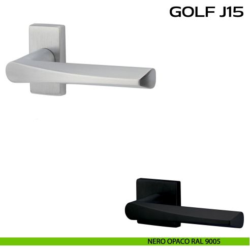 Maniglia per porta Golf J15 Reguitti con rosetta rettangolare nero