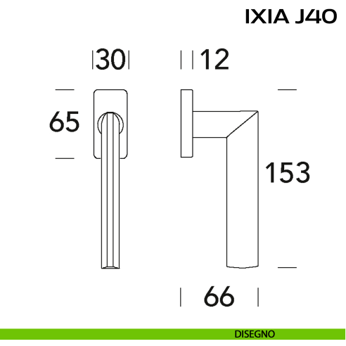 Maniglia per finestra martellina Ixia J40 Reguitti disegno