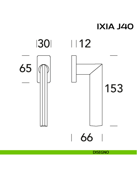 Maniglia per finestra martellina Ixia J40 Reguitti disegno