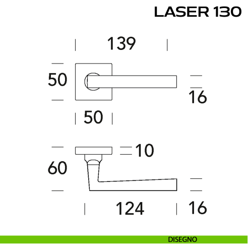 Maniglia per porta Laser 130 Reguitti disegno