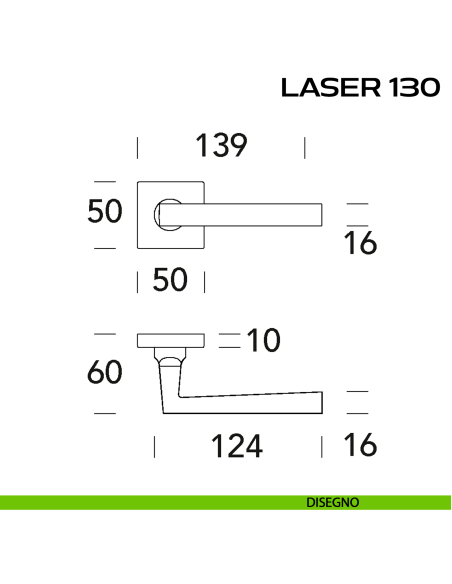 Maniglia per porta Laser 130 Reguitti disegno