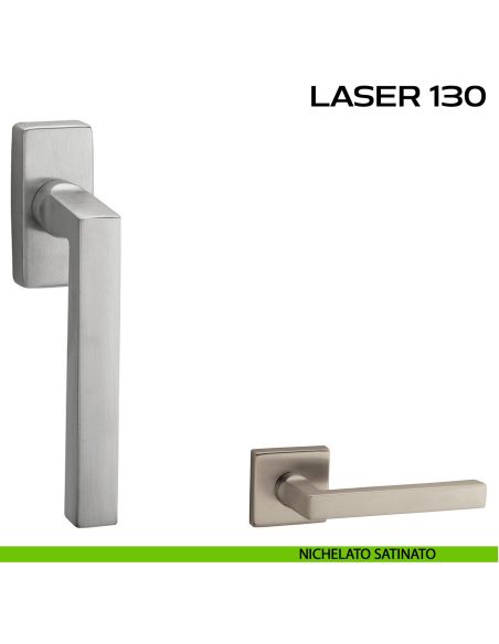 Maniglia per finestra martellina Laser 130 Reguitti nichelato satinato