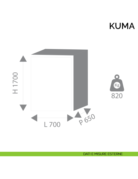Cassaforte professionale a mobile Bordogna Kuma 460 - dimensioni esterne