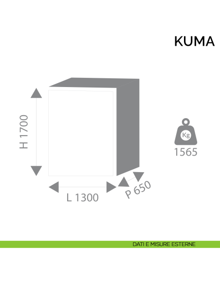Cassaforte professionale a mobile Bordogna Kuma 920 - dimensioni esterne