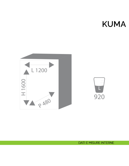 Cassaforte professionale a mobile Bordogna Kuma 920 - dimensioni interne
