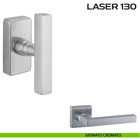 Maniglia per finestra martellina DK impugnatura a T Laser 130 Reguitti satinato cromato