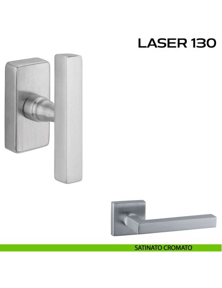 Maniglia per finestra martellina DK impugnatura a T Laser 130 Reguitti satinato cromato