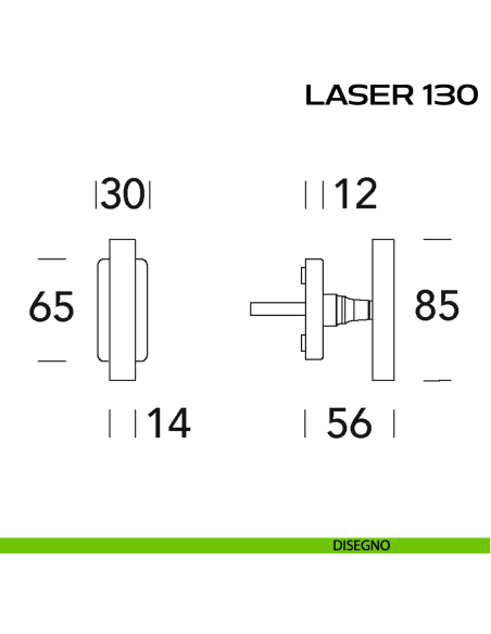 Maniglia per finestra martellina DK impugnatura a T Laser 130 Reguitti disegno