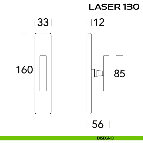 Maniglia per finestra cremonese Laser 130 Reguitti disegno