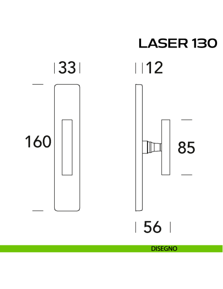 Maniglia per finestra cremonese Laser 130 Reguitti disegno