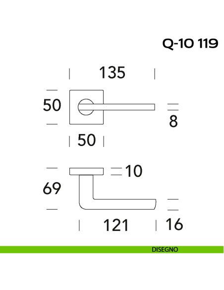 Maniglia per porta Q-10 119 Reguitti disegno