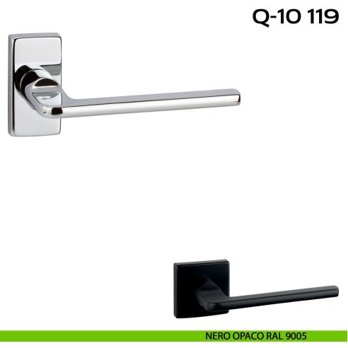Maniglia per porta Q-10 119 Reguitti con rosetta rettangolare nero