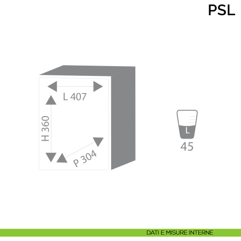 Armadio cassaforte ignifugo per custodia documenti Bordogna PSL 3 - dimensioni interne