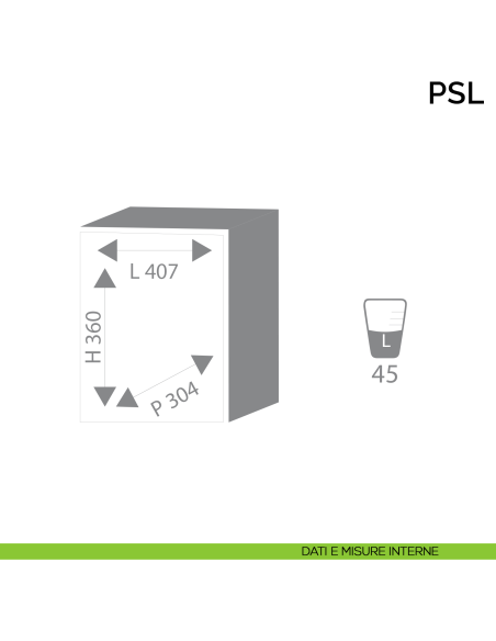 Armadio cassaforte ignifugo per custodia documenti Bordogna PSL 3 - dimensioni interne