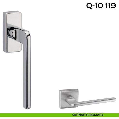Maniglia per finestra martellina DK stretta Q-10 119 Reguitti satinato