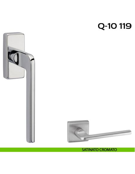 Maniglia per finestra martellina DK stretta Q-10 119 Reguitti satinato